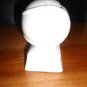 Vintage White Ceramic Baseball Bank Retro Home Decor Distressed