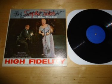 SIGNED Sophie Tucker Bigger Better Than Ever Vinyl Record Autographed Shapiro