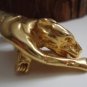 Vintage Gold Tone Tiger Cat Animal Brooch Pin