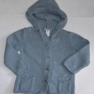 Girls size 8 Bonpoint Blue Grey Knit Cardigan Hooded Sweater
