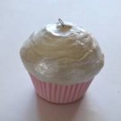 Handmade Pink White Cupcake Ornament Retro Bakery Decor Glittery Kitchen