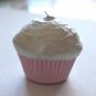 Handmade Pink White Cupcake Ornament Retro Bakery Decor Glittery Kitchen