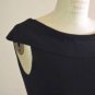 Womens J.A.C. S Black Dressy Sleeveless Knit Black Top Fold Down Collar
