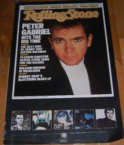 Vintage Peter Gabriel Rolling Stone Promo Poster 1987 Genesis Music Wall Decor