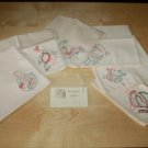 Vintage Handpainted Mythical Bird Table Napkins Linens Unused Pink Green Maroon