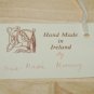 Vintage Handpainted Mythical Bird Table Napkins Linens Unused Pink Green Maroon