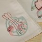 Vintage Handpainted Mythical Bird Table Napkins Linens Unused Pink Green Maroon