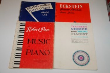 Lot 4 Vintage Piano Course Instruction Song Books Eckstein Michael Aaron Teacher