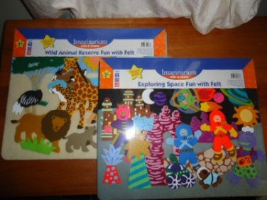Lot 2 Imaginarium Fun With Felt Scenes Arts Crafts Exploring Space Wild Animals