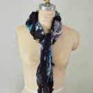 Womens Square Leopard Print Blue Purple Floral Scarf Kerchief