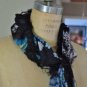 Womens Square Leopard Print Blue Purple Floral Scarf Kerchief