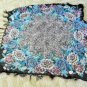 Womens Square Leopard Print Blue Purple Floral Scarf Kerchief