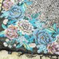 Womens Square Leopard Print Blue Purple Floral Scarf Kerchief