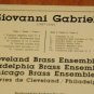 SEALED Unopened Vintage Record Gabrieli Canzoni Sonate Cleveland Chicago Brass