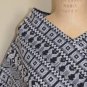 Vintage Black and White Poncho Made in Guatemala Pacaya Rug Coat with Fringe