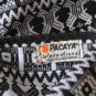 Vintage Black and White Poncho Made in Guatemala Pacaya Rug Coat with Fringe