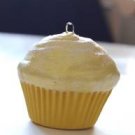 Handmade Yellow Cupcake Ornament Retro Bakery Decor Glittery Kitchen