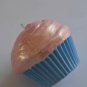 Handmade Pink Blue Cupcake Ornament Retro Bakery Decor Glittery Kitchen