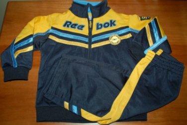 Boys 18 months Reebok Navy Blue Yellow Gold Track Outfit Jacket  Athletic Pants