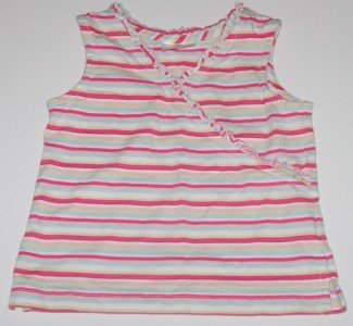 Girls Hanna Andersson size 100 Pink Green Blue White Stripe Sleeveless Shirt
