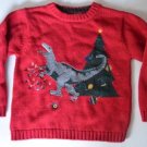 Boys size 5 SKYR Red Dinosaur Christmas Knit Sweater Holiday