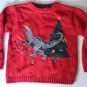 Boys size 5 SKYR Red Dinosaur Christmas Knit Sweater Holiday