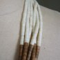 Vintage Beaded Multi Layer Necklace Summer Brown White