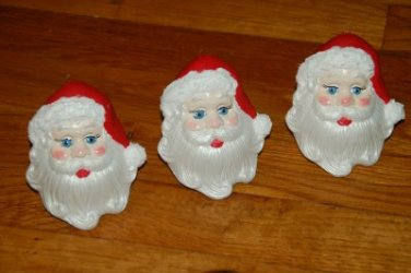 Lot 3 Ceramic Santa Christmas Tree Ornaments