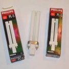 NEW Lot of 2 Philips PL-S 7w 7 watt Fluorescent Light Bulbs Lamp