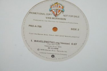 Van Morrison Wavelength Promotional Single Promo 12" WB PRO-A-755 Record
