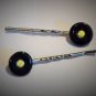 Set of 2 Handmade Vinyl Record Bobby Pins Retro Hair Clips