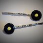 Set of 2 Handmade Vinyl Record Bobby Pins Retro Hair Clips