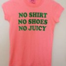 Juicy Couture P Petite No Shirt Shoes Juicy Coral Green Tee Shirt Short Sleeve