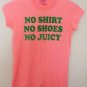 Juicy Couture P Petite No Shirt Shoes Juicy Coral Green Tee Shirt Short Sleeve