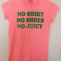 Juicy Couture P Petite No Shirt Shoes Juicy Coral Green Tee Shirt Short Sleeve
