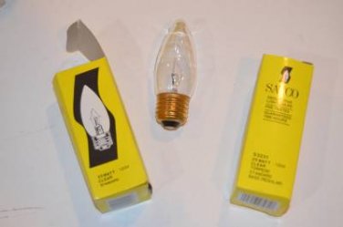 Lot 2 NEW Satco S3231 25 Watt 120V Clear Torpedo Standard Base Light Bulbs 25W