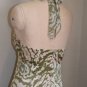 Womens 8P 8 Petite Donna Rico Green Silk Halter Top Dress