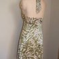 Womens 8P 8 Petite Donna Rico Green Silk Halter Top Dress
