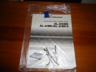 Vintage JVC AL-A10BK AL-A1BK  AL_A1BKX Turntable Record Owners Manual Paperwork