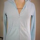 Lot 2 Womens size L Juicy Couture Terry Track Jackets White Turquoise Light Blue