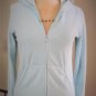 Lot 2 Womens size L Juicy Couture Terry Track Jackets White Turquoise Light Blue