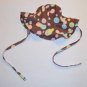 Infant Baby Girls Brown Polka Dot Sun Swim Hat Ties Under Chin