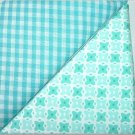 Turqoise Gingham n' Crazy Box Print - Two FAT Quarters (2857)