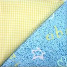 Tiny Yellow Gingham n' Child's ABC Print - TWO Fat Quarters (2861)