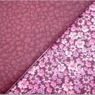 Tiny Pink Floral On Burgandy n' Burgandy Pebble Print - TWO Fat Quarters (2868)