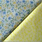 White on Yellow n' Yellow w/Blue Floral Print - TWO Fat Quarters (2869)