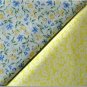 White on Yellow n' Yellow w/Blue Floral Print - TWO Fat Quarters (2869)