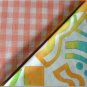 Orange Gingham n' Crazy Neon Print - TWO Fat Quarters (2874)