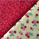 Cherries n' Red Tiny Floral  Print - TWO Fat Quarters (2875)