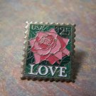 25 cent Rose "LOVE" Stamp Pin